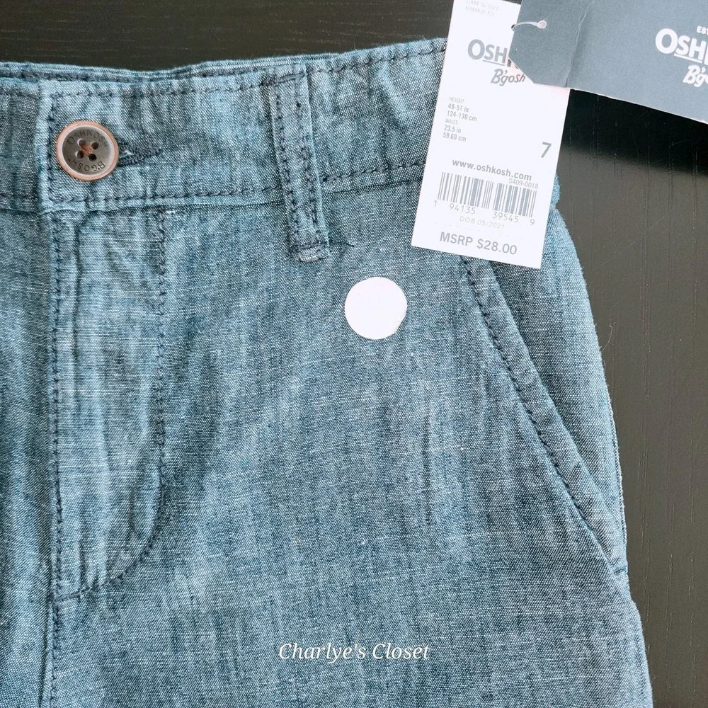 OshKosh 3pc Bundle Boys Size 7 NWT Polo Shirt Chino‎ Shorts Summer Vacation